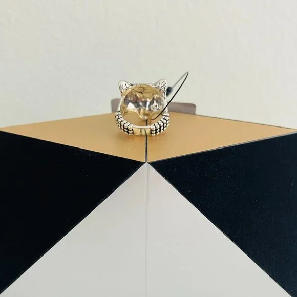 Gucci Silver Used Anger Forest Wolf Head Ring